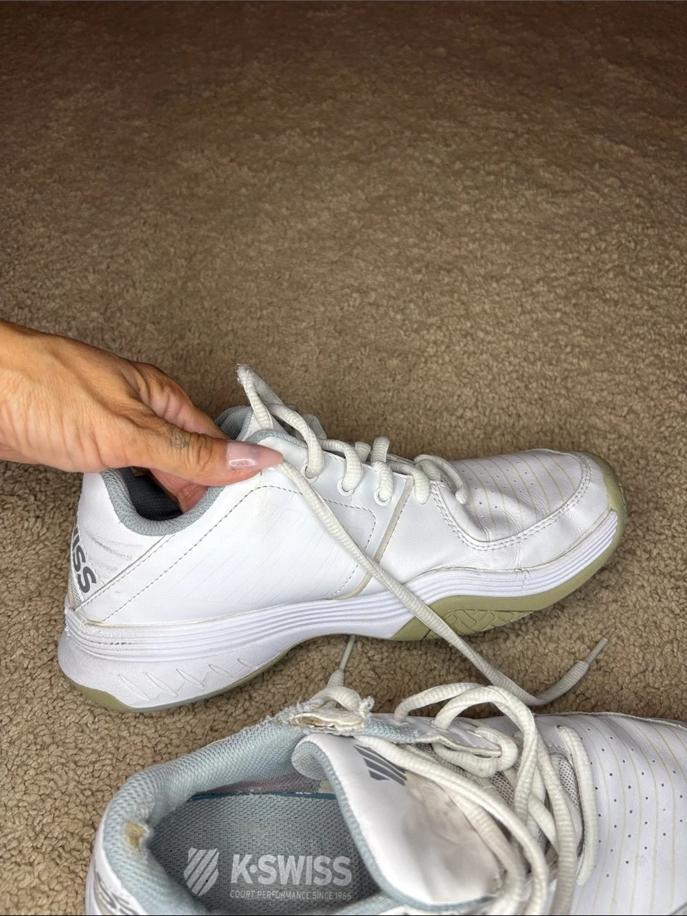 K-Swiss White and Light Gray Men’s Sneakers